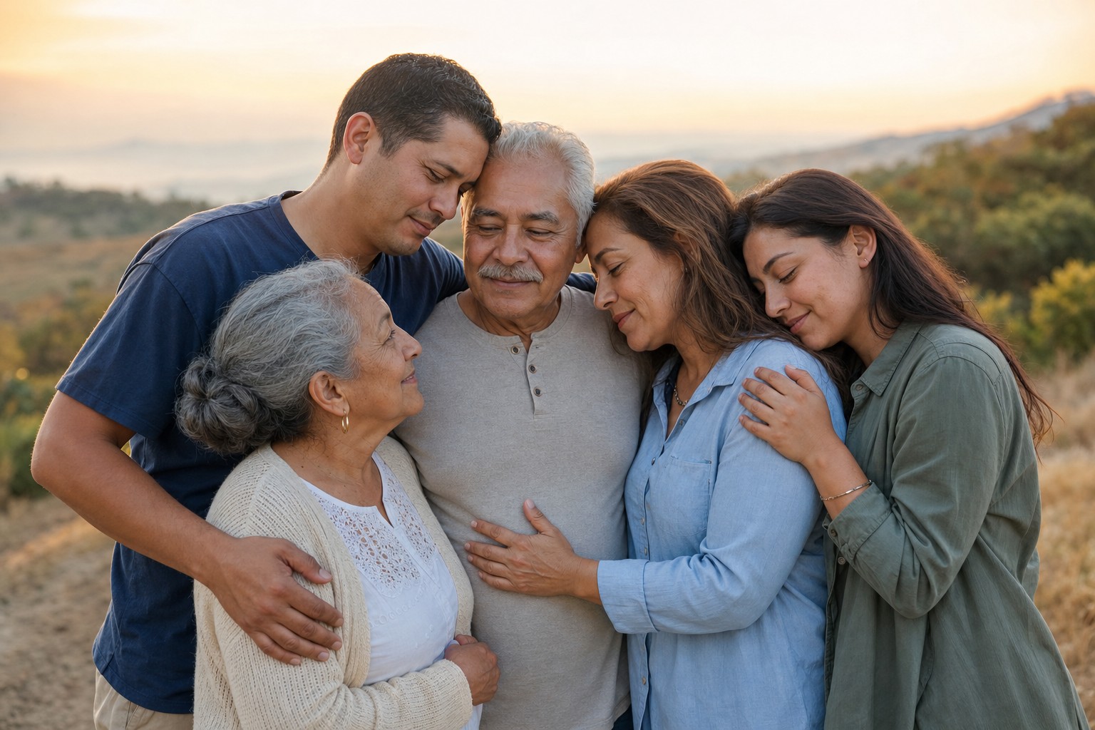 Familia acompañándose durante un proceso de recuperación